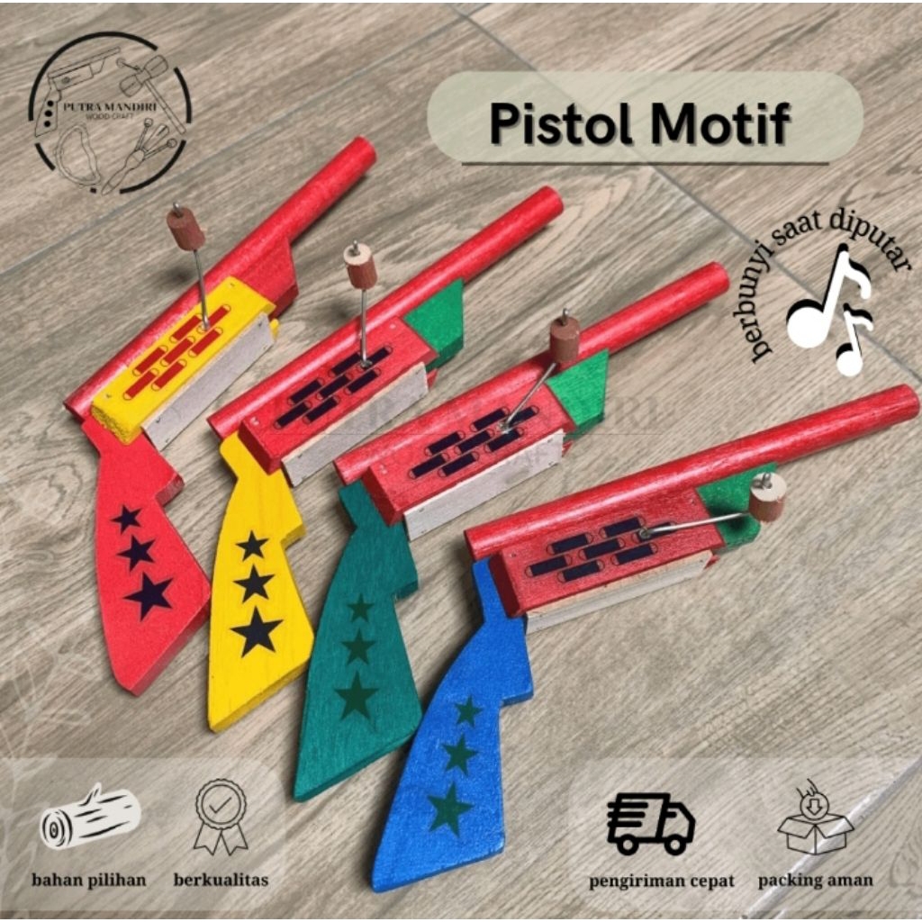 TOP PRODUCT Tembakan Pistol Kayu Otok-Otok Mainan Tradisonal Tembakan Kayu