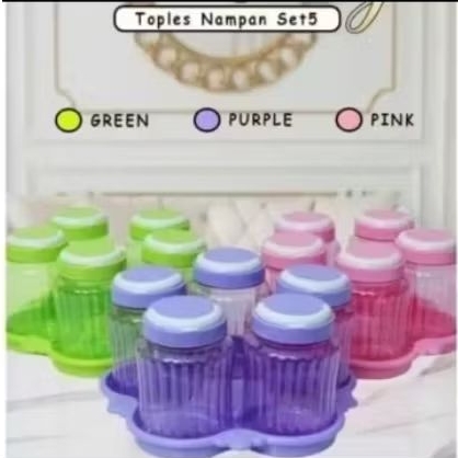 Toples kue set 5 besar / tempat kue lebaran.