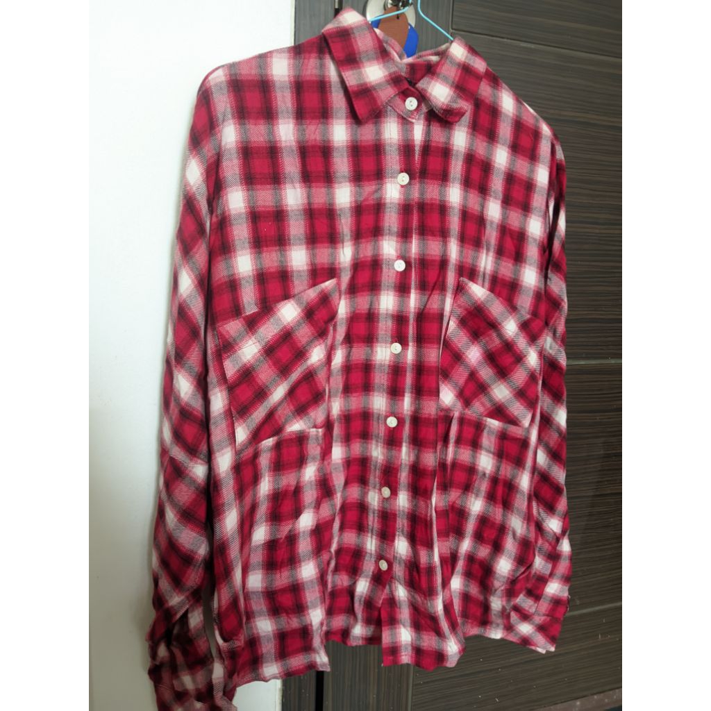 preloved kemeja flanel boxy