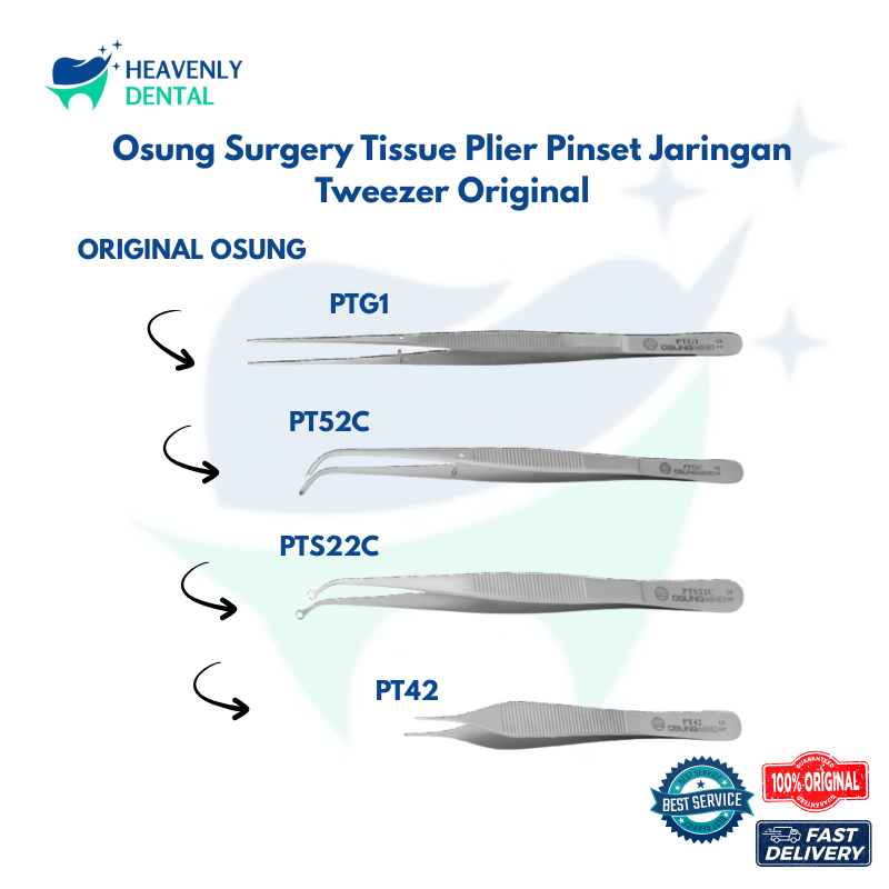 Osung Surgery Tissue Plier Pinset Jaringan Tweezer Original