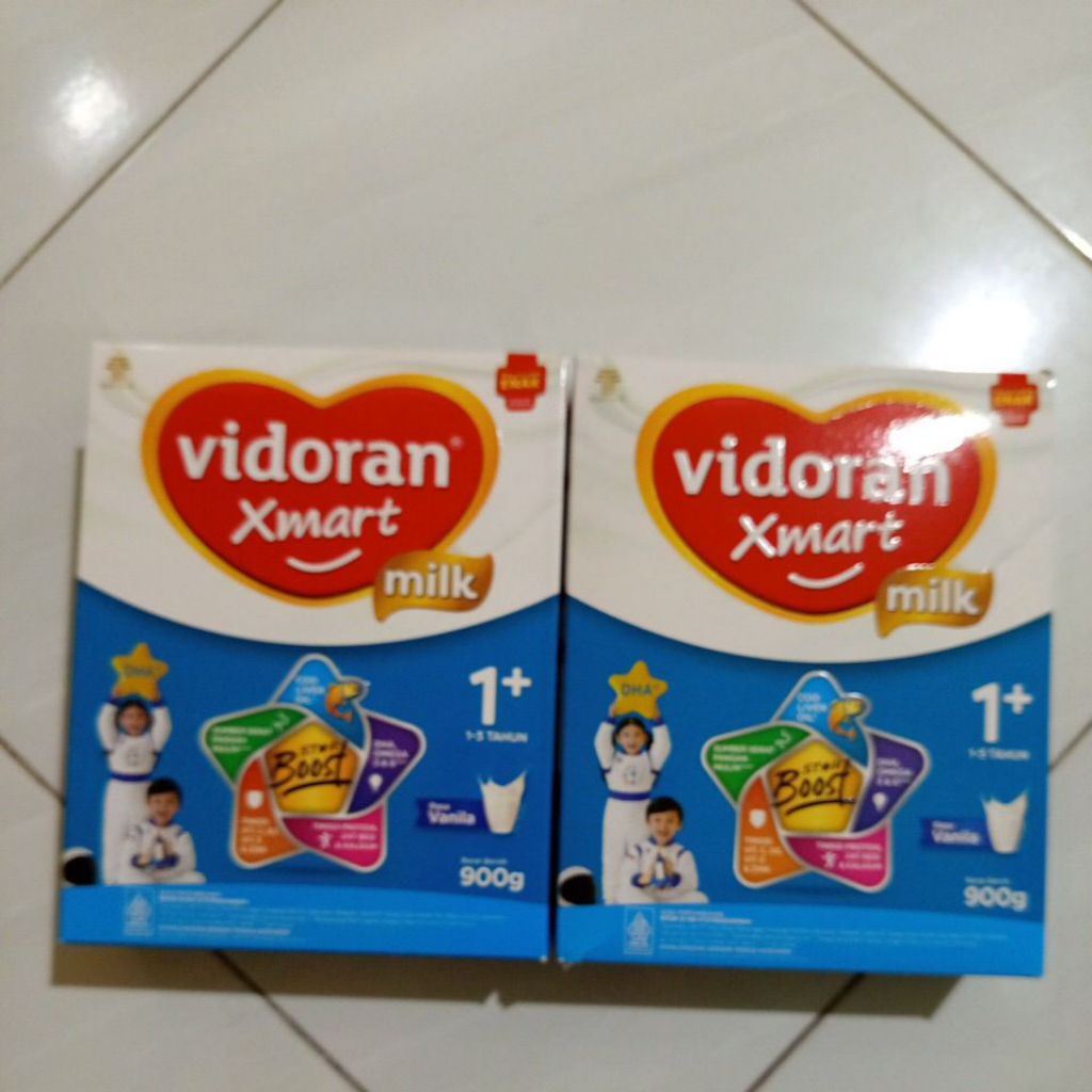 paket 2 box vidoran 1+ 3+ 900gr madu vanila