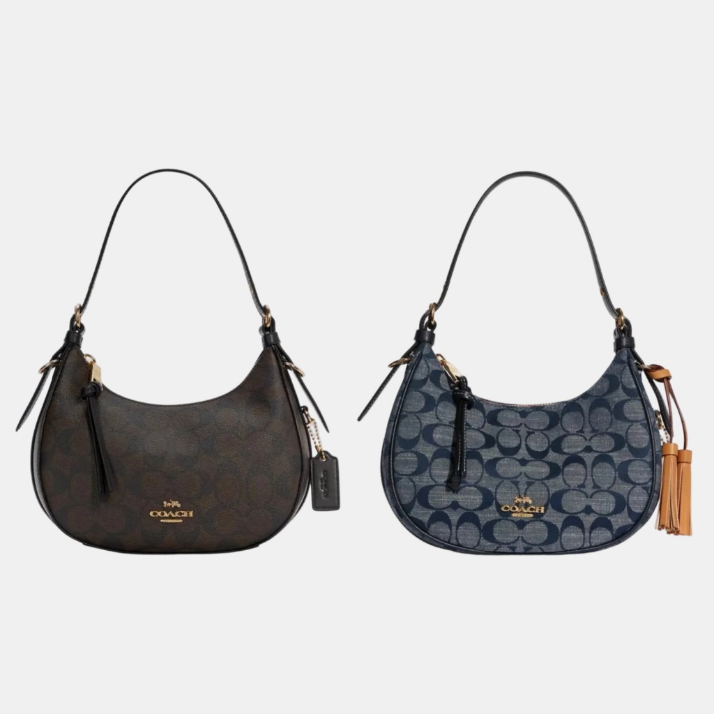 Coach Kleo Hobo Shoulder Bag In Signature Canvas C6809/ C7257/ C8163Tas Selempang Wanita Tas Bahu Wa