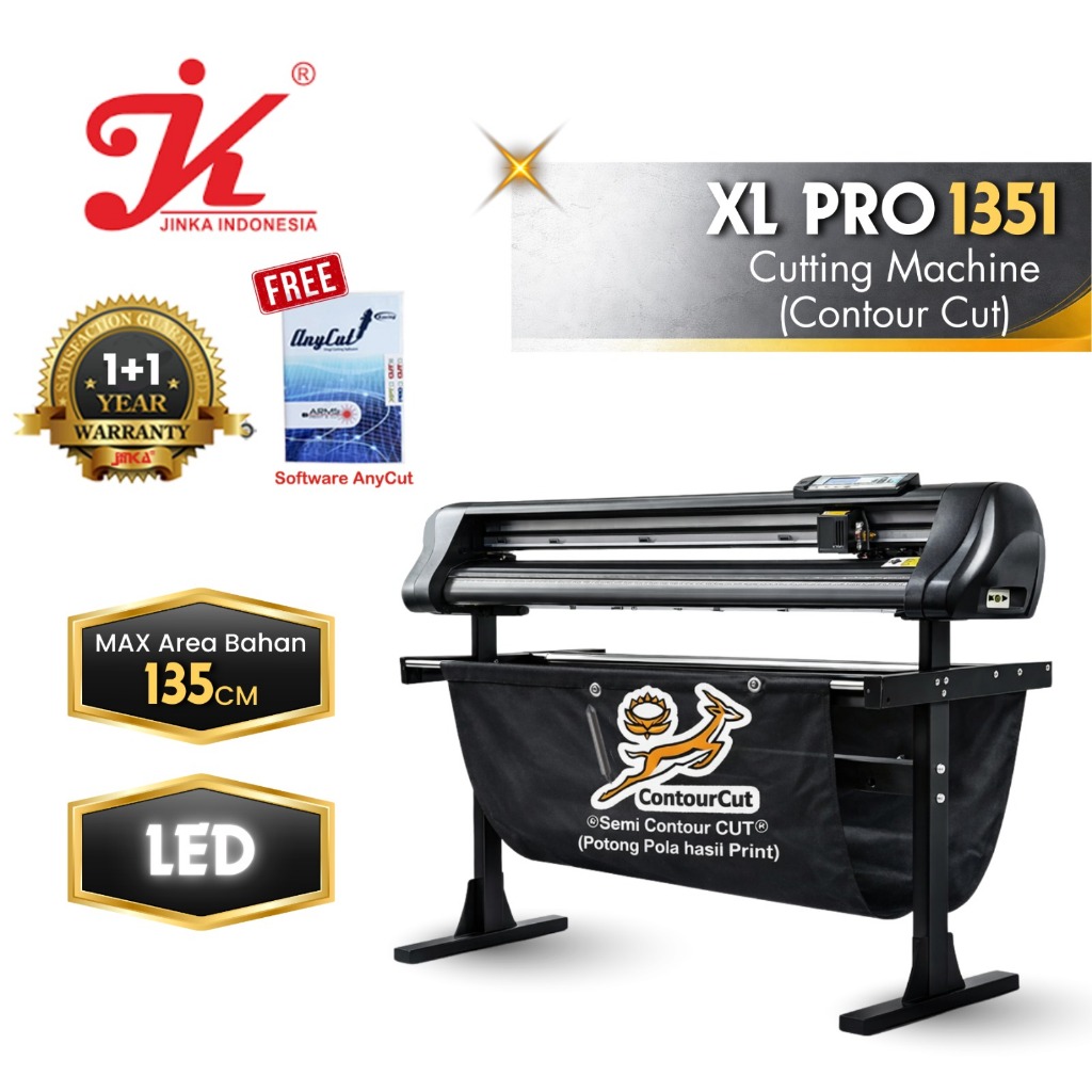 Mesin Cutting Sticker Jinka Pro 1351 Terbaru - XL Pro 1351 LED ( TIDAK BISA Auto Contour CUT )  Peng