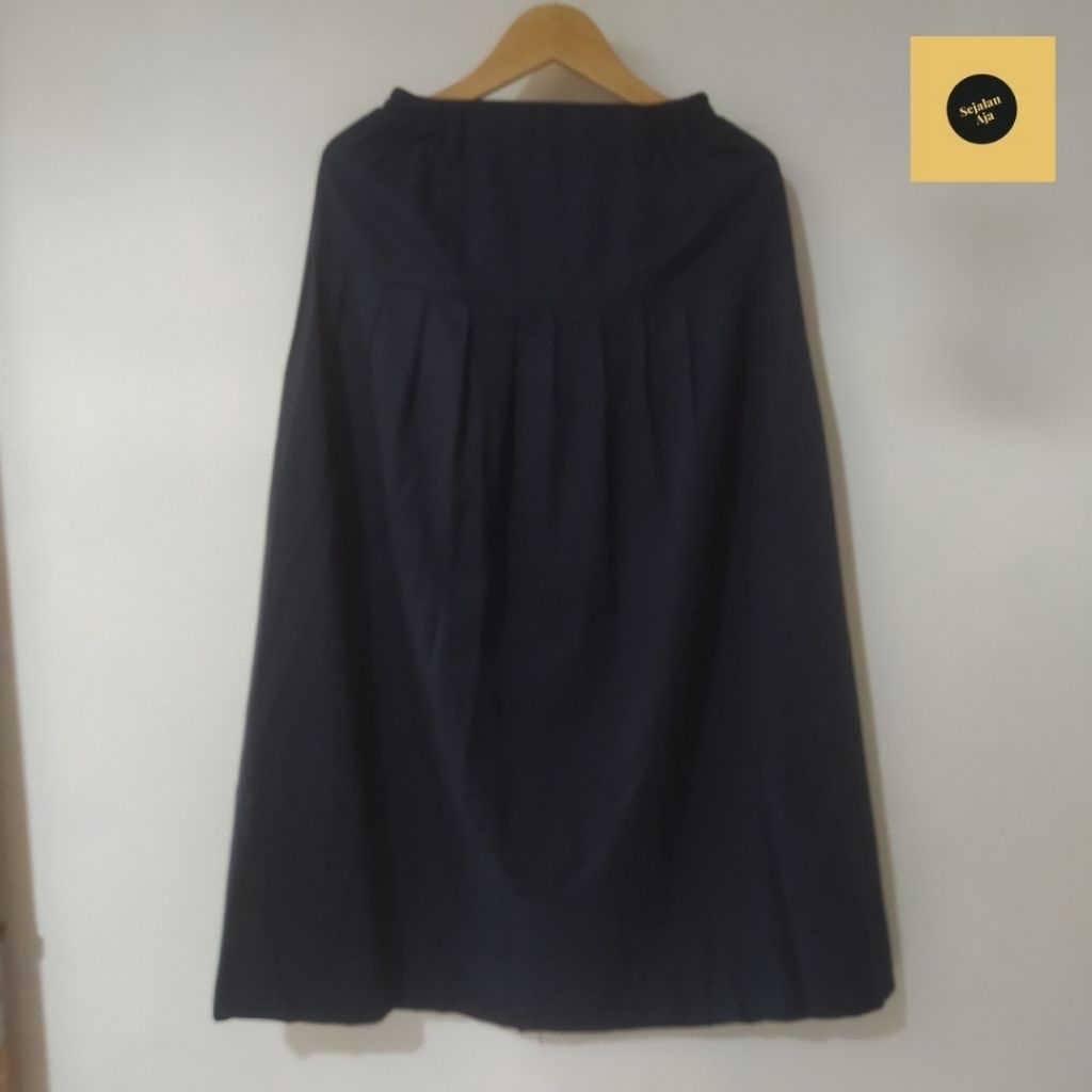 ROK PANJANG SERAGAM SEKOLAH SMP PLISKET BIRU DONGKER NAVY WANITA