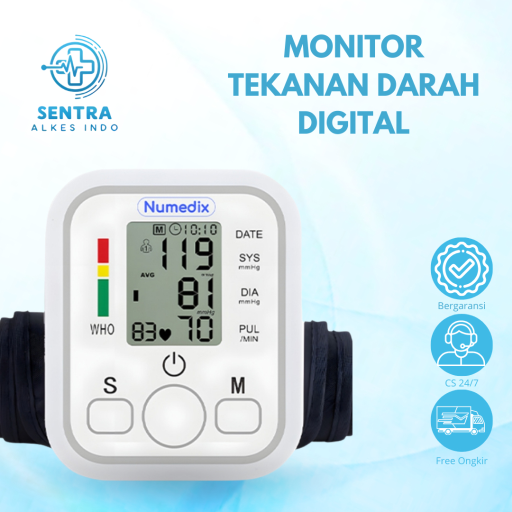 TENSIMETER DIGITAL OTOMATIS -Tensimeter Numedix / Alat Tensi Darah / Alat Cek Tekanan Darah / Alat C