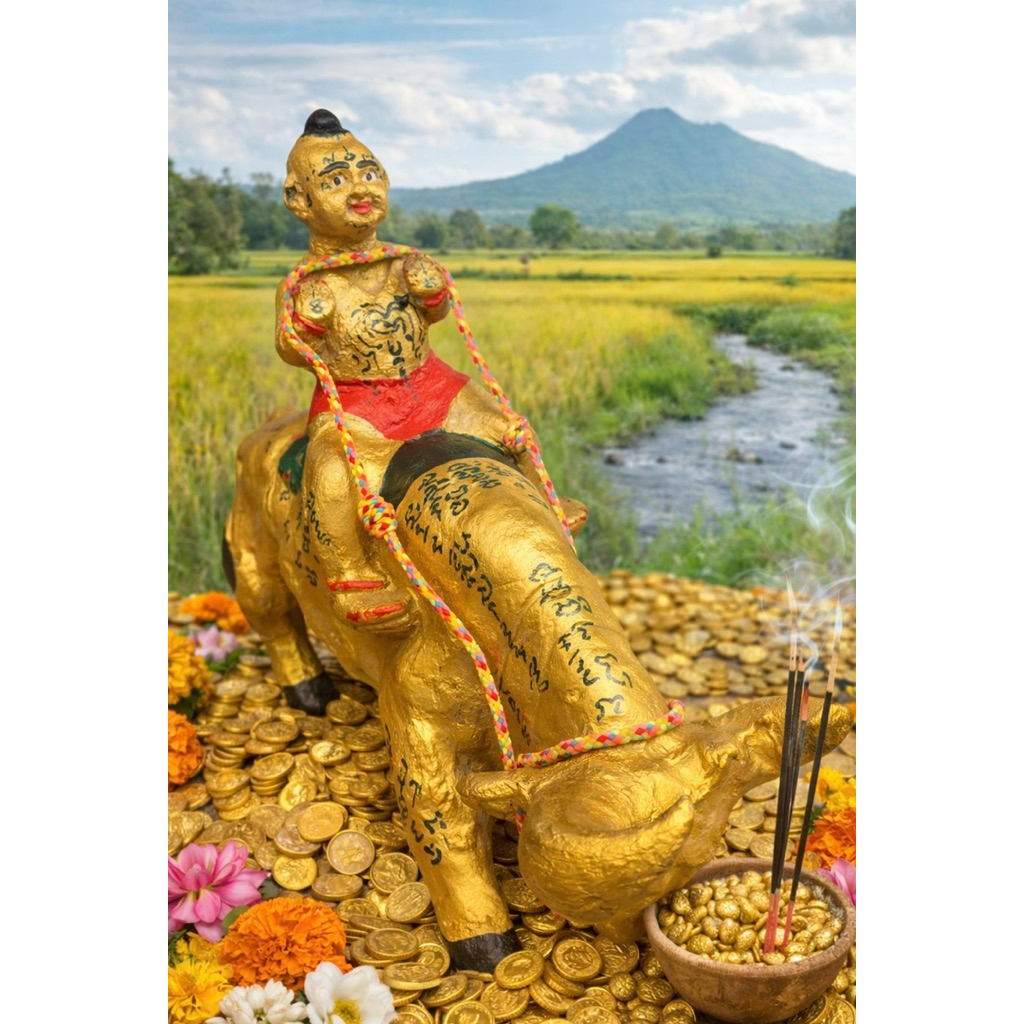 Kumanthong / Gumanthong Langka Kwai Thanu (BE 2548) Lp Yeam wat Sam Ngam Golden Boy Money Comes