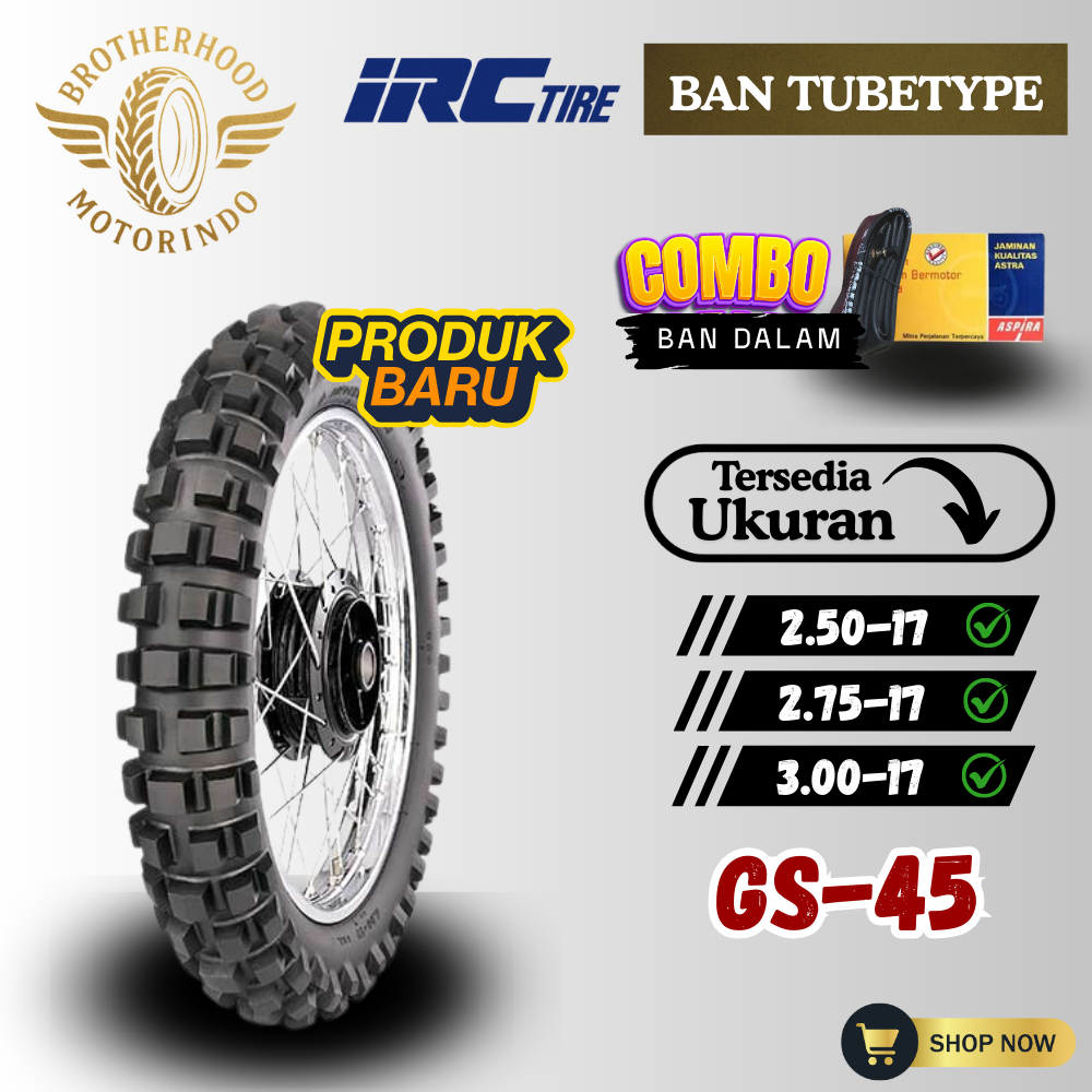 BAN IRC GS45  RING 17 ( 250-17 / 275-17 / 300-17 ) BAN IRC TRAIL / BAN TUBETYPE RING 17 / BAN NON TU