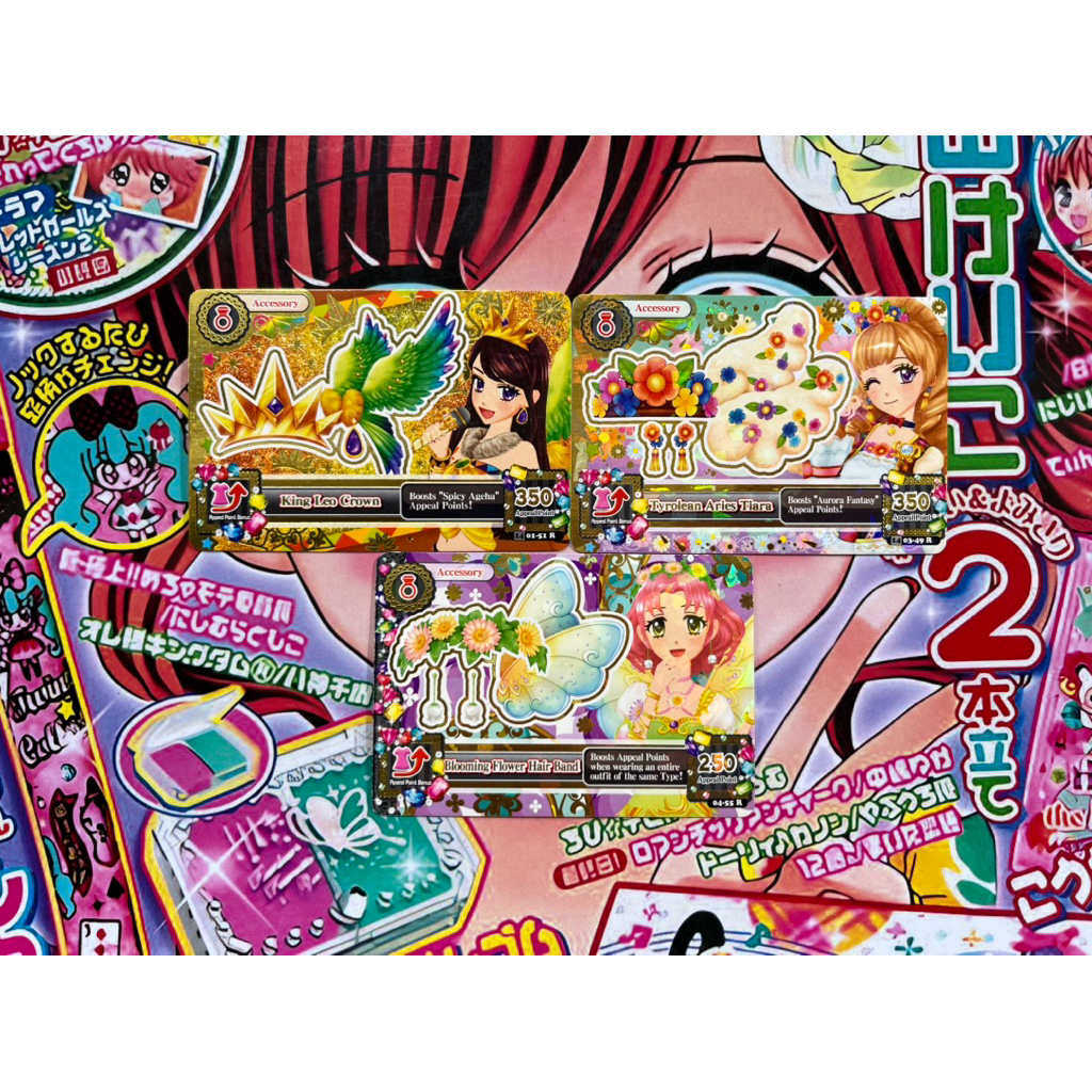 Kartu Aikatsu Accessories Satuan Premium King Leo Crown Tylorean Aries Tiara Blooming Flower Hair Ba