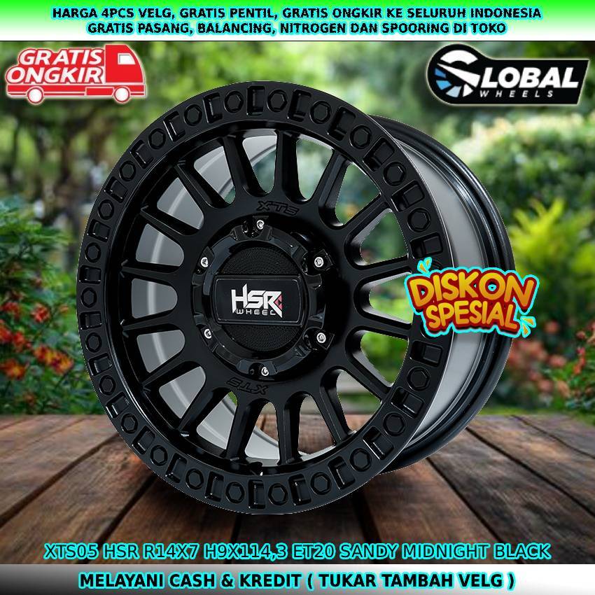 Velg semi offroad R14 untuk mobil Kijang LGX| Avanza| L300| Grandmax| dll velg hsr xts05 R14