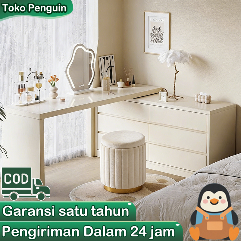 [Surabaya Express]Meja Rias Aesthetic Meja Rias Kecil Meja Kosmetik Meja Rias Putih DressingTable Me