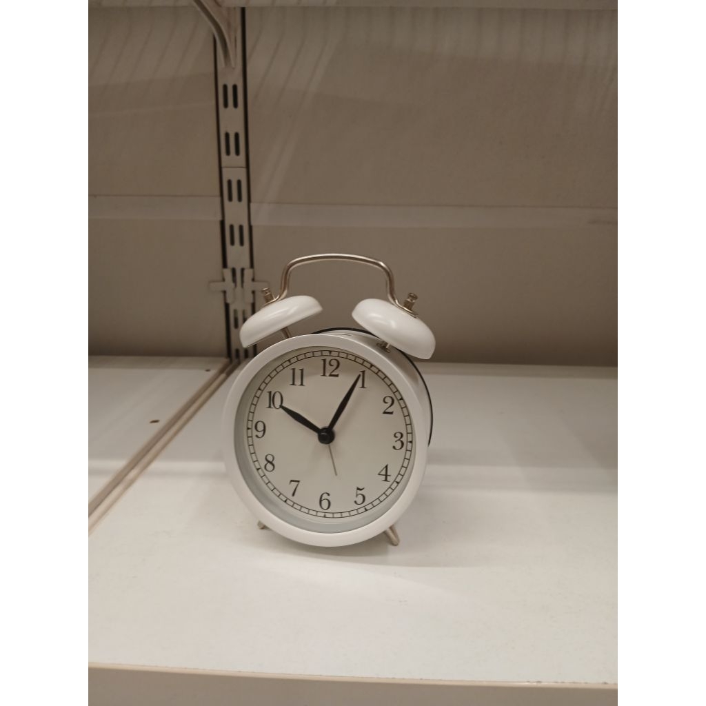 Jam Beker / Jam Alarm Meja Samping Tempat Tidur - Putih