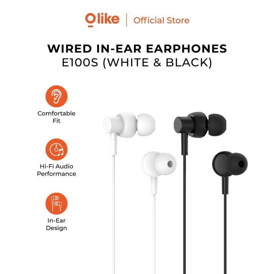 OLIKE Plug Type C 120cm Drive Size 10cm HD Voice (HITAM&PUTIH)