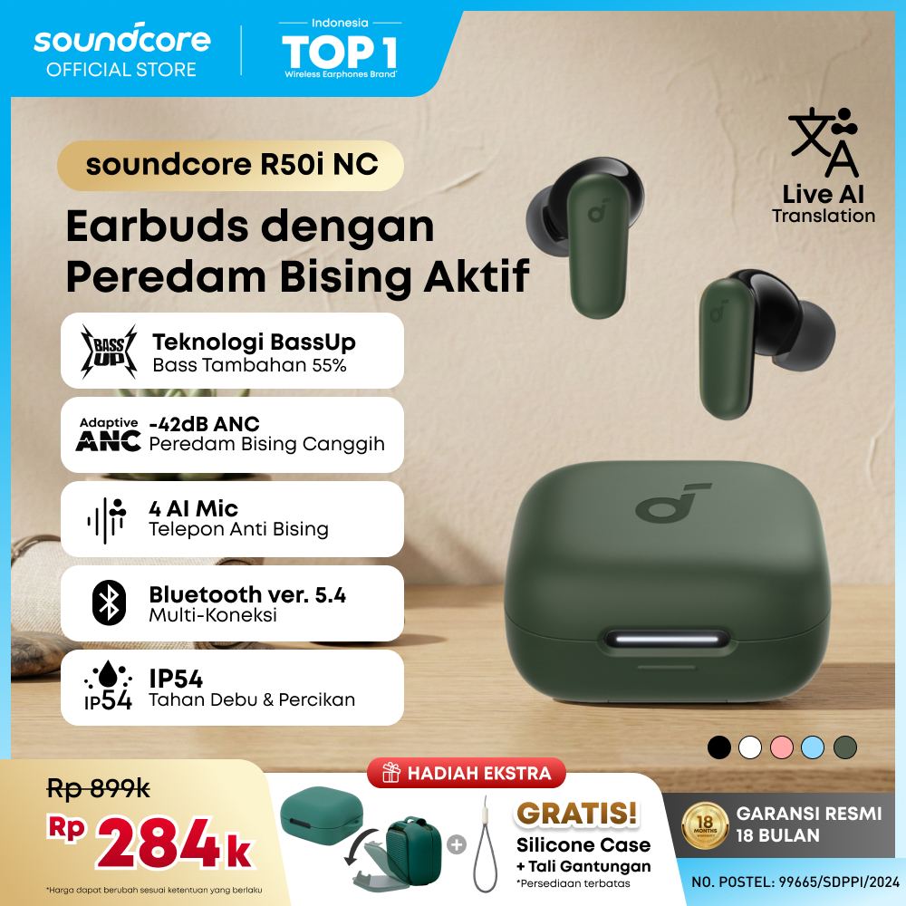 (NEW LAUNCH) Soundcore Anker R50i NC Earbuds Adaptive Noise Canceling Headset Earphone Bluetooth 5.4