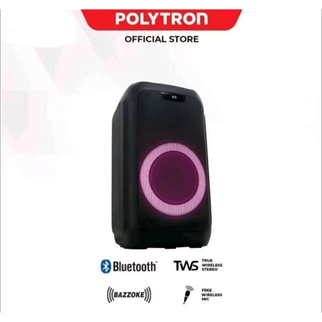 Speaker Active Portable Polytron PPS 8L12 Party Max Speaker Free 1 Mic