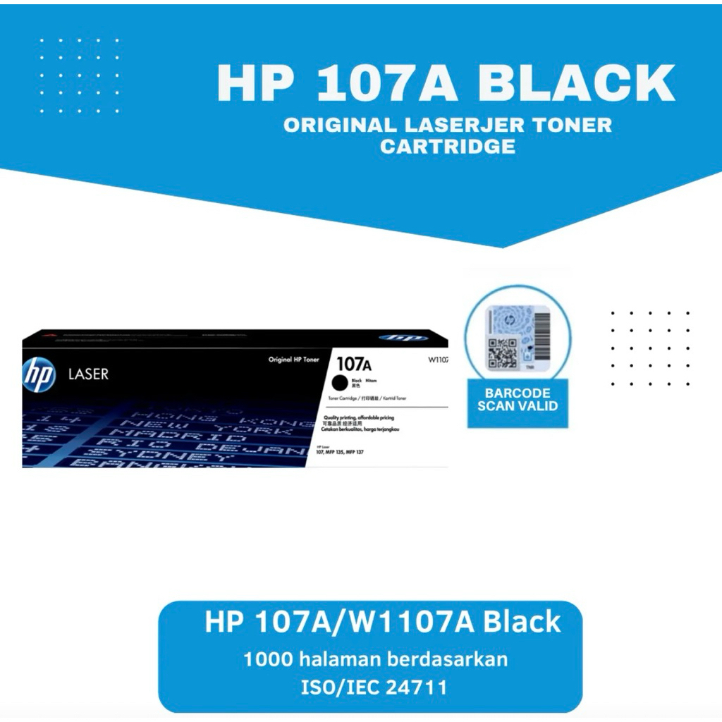Tonat Laserjet Hp 107A Black Original HP LaserJet Pro M107w - HP LaserJet Pro M107 - HP LaserJet Pro