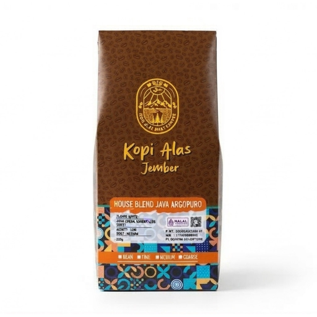 Kopi Alas Jember House Blend Java Argopuro 125g - Biji Kopi Bubuk Premium Espresso Blend Dark Cocoa 
