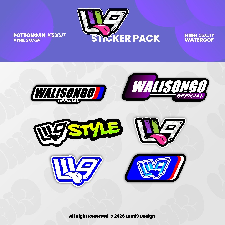 Lumi9 - Stiker W9 Style 9Pcs, Stiker Walisongo Terbaru, Stiker Gl W9 Style Ws3