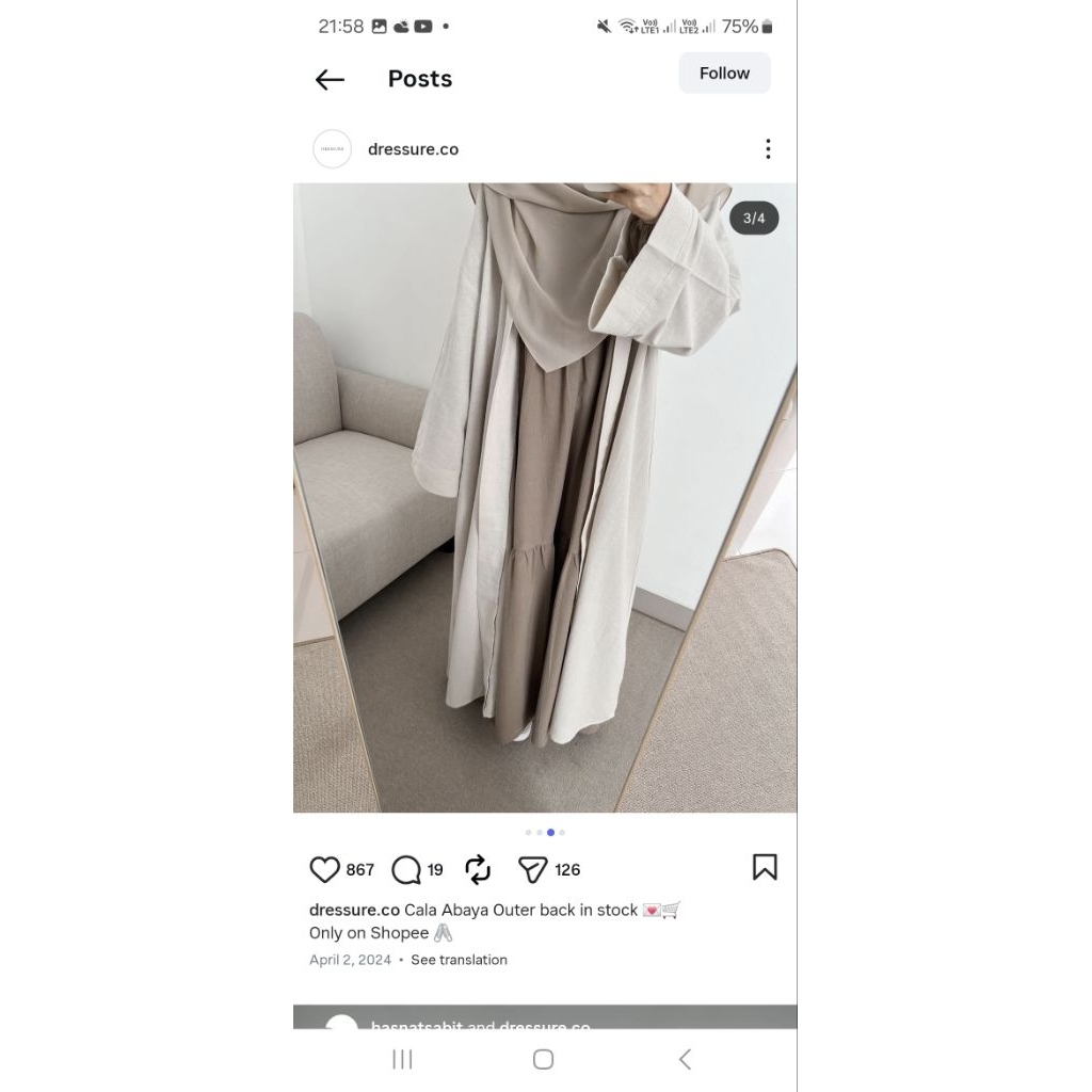 NEW CALA OUTER ABAYA DRESSURE