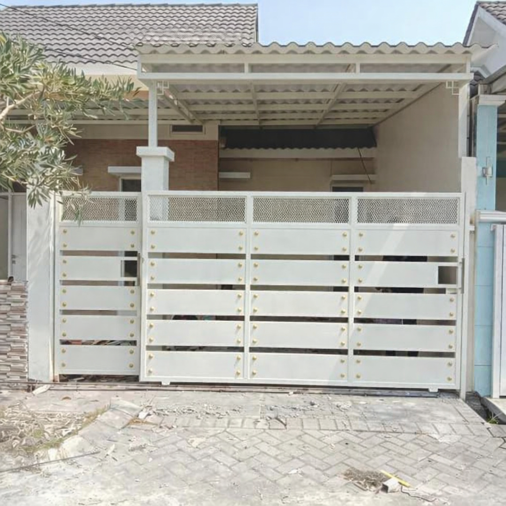 pagar rumah bahan grc cat warna putih tahan hujan dan panas besi anti karat