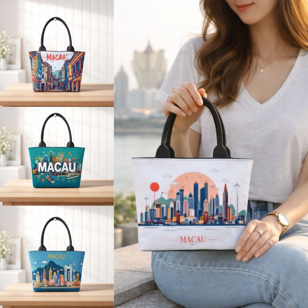 [READY] Tas Belanja Souvenir Totebag Tenteng | Tas Hempers Kekinian Oleh Oleh Macau China Lucu Dan U