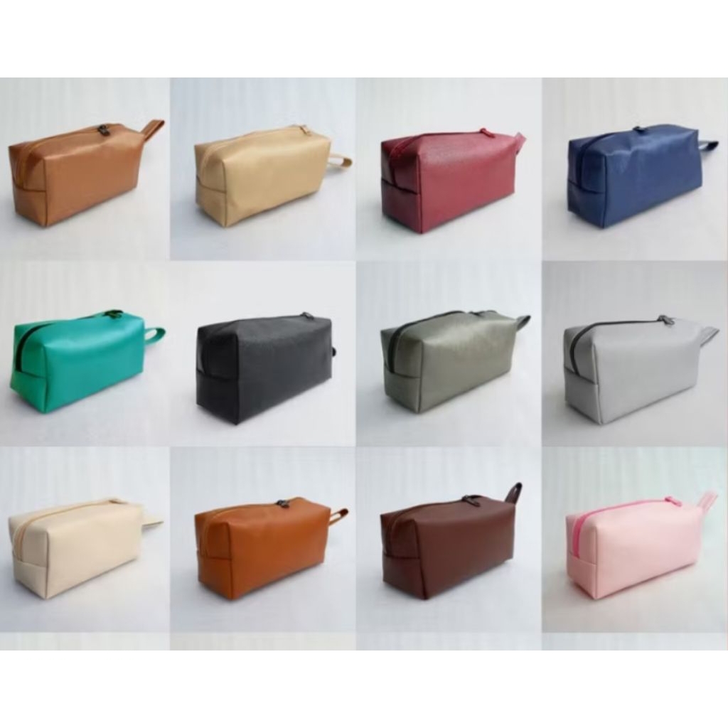 Pouch make up/Pouch Kulit sintetis tebal tahan air Bisa digunakan sebagai tempat pencil/souvenir 18x