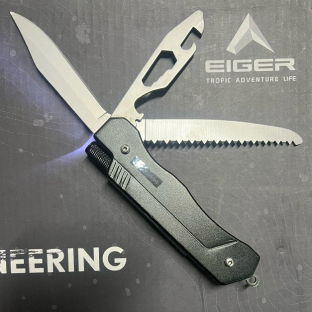 Perlengkapan Outdoor Pisau Lipat Eiger1989 Lightning 1.0 Knife Survival Kit