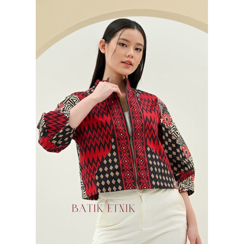 JAKET BOMBER WANITA - JAKET BATIK - 135 ASB