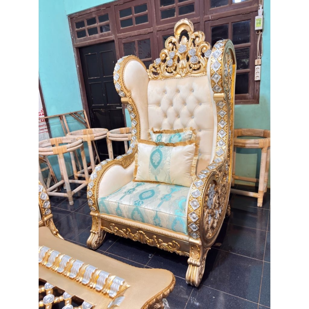 Kursi Sultan Mewah Sofa Sultan Ruang Tamu Jepara Ukiran Kayu Jati Terbaru 2026