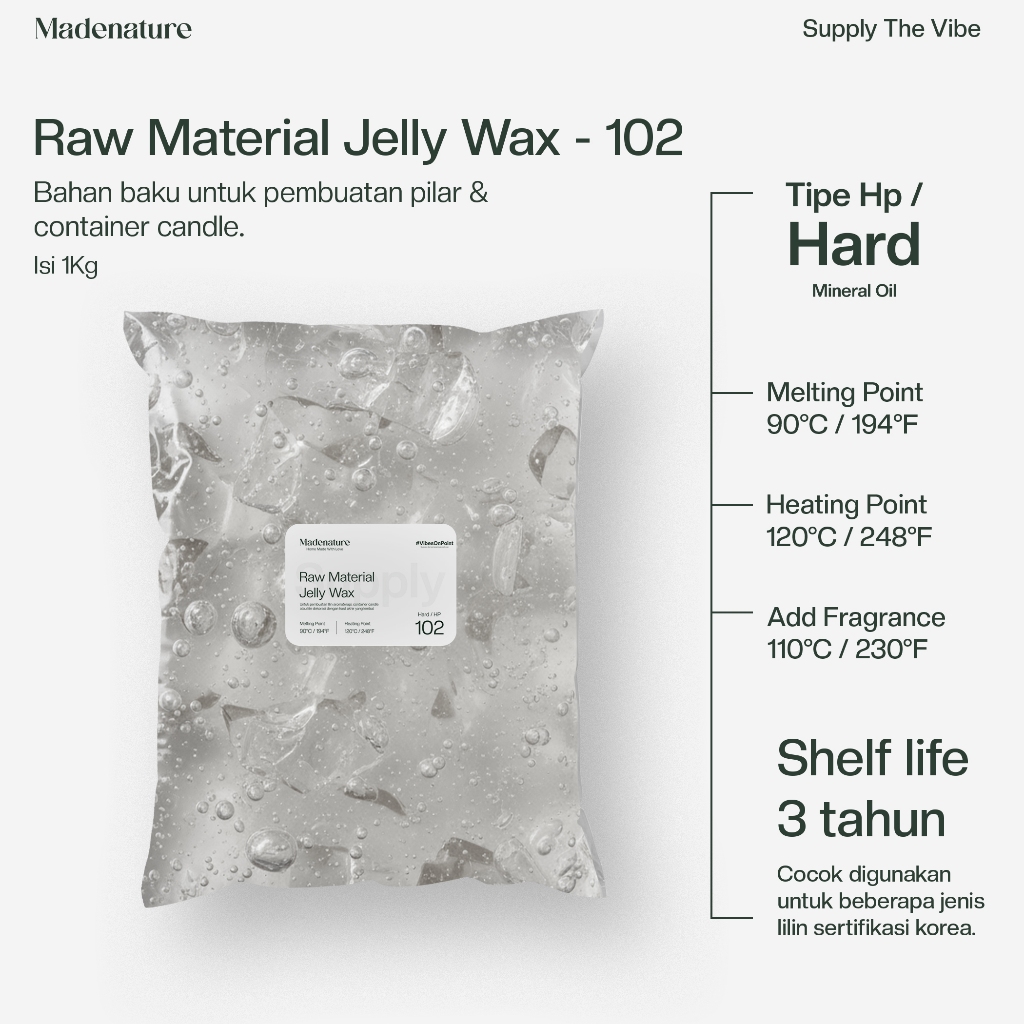 [1KG] Jelly Wax 102 - Bahan Pembuat Scented Candle Lilin Aromaterapi