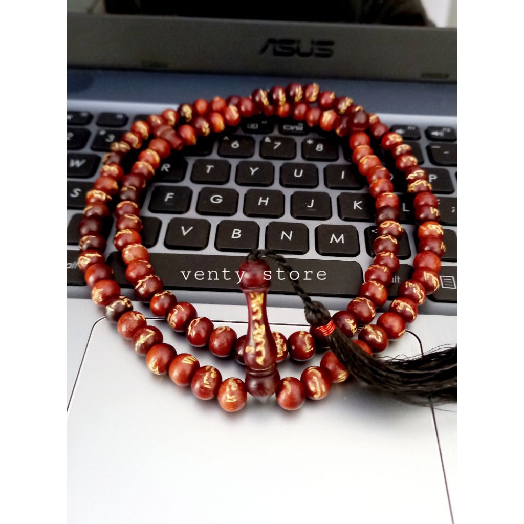 Tasbih kayu ukir asmaul husna tasbih kayu bertuah tasbih asmaul husna kalung tasbih kayu tasbih 99 t