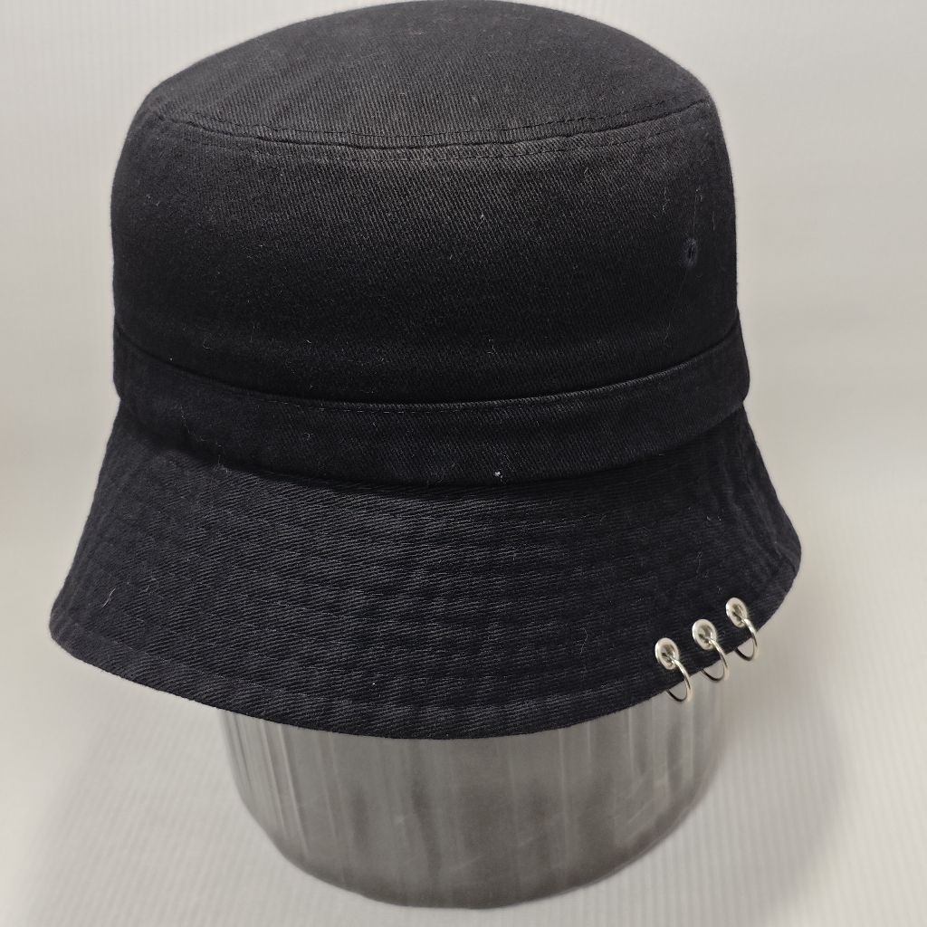 Bucket Hat Militage Black Ring Detail Streetwear Korea Style | Bekas | Second | Prelove