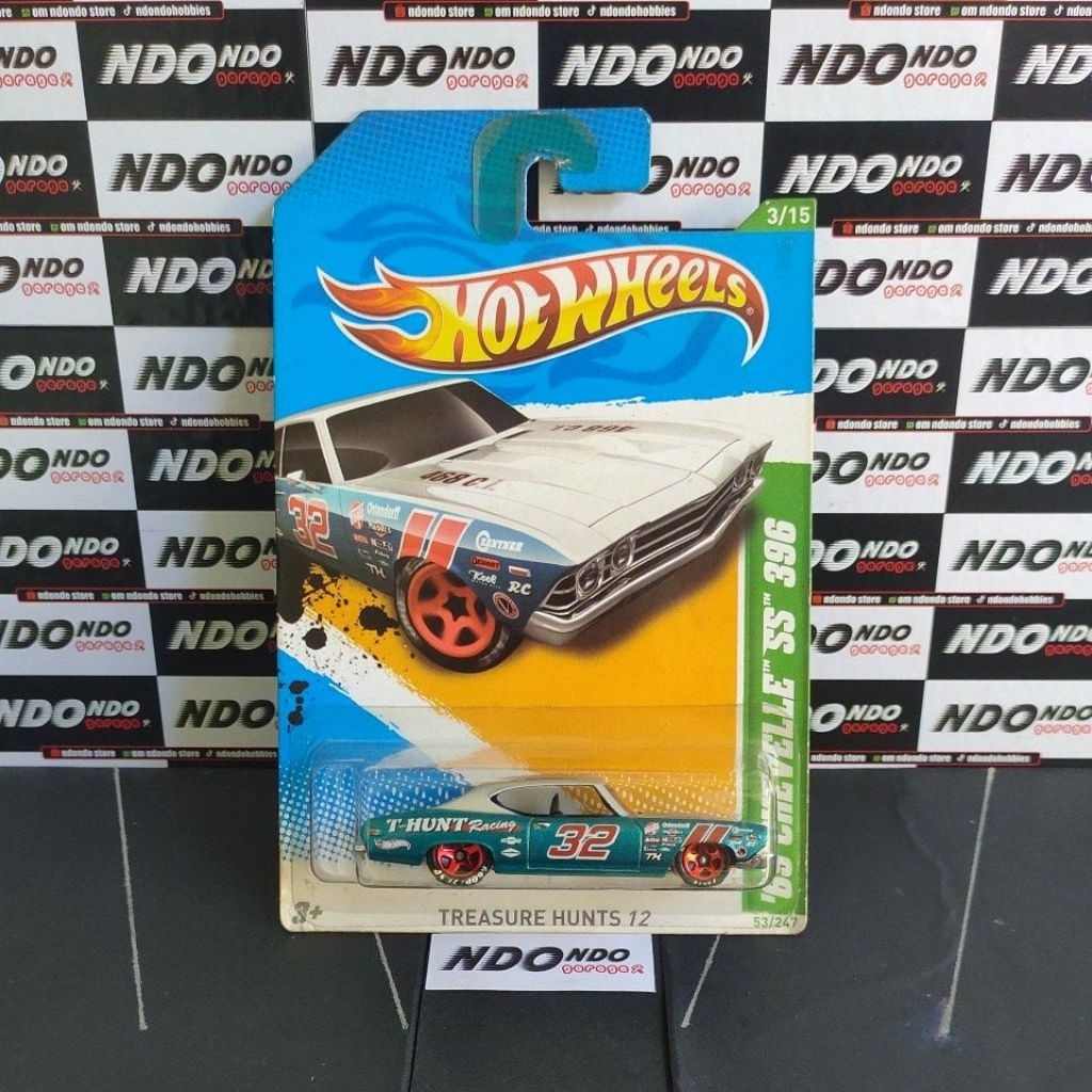 Hot Wheels '69 Chevelle SS 396 Pearl Silver - 2012 Treasure Hunt Reguler
