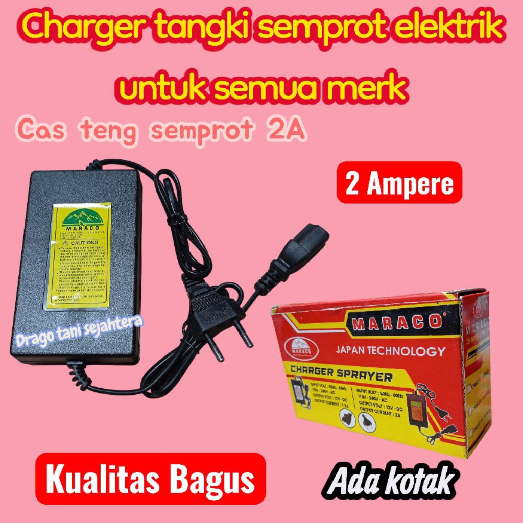 Charger tangki semprot elektrik 2A untuk Semua merk, Cas teng semprot 2Ampere, kualitas bagus, high 