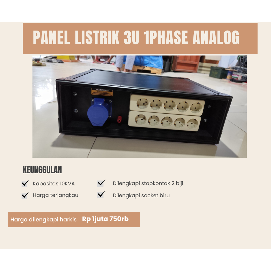 panel listrik 3u 1phase analog
