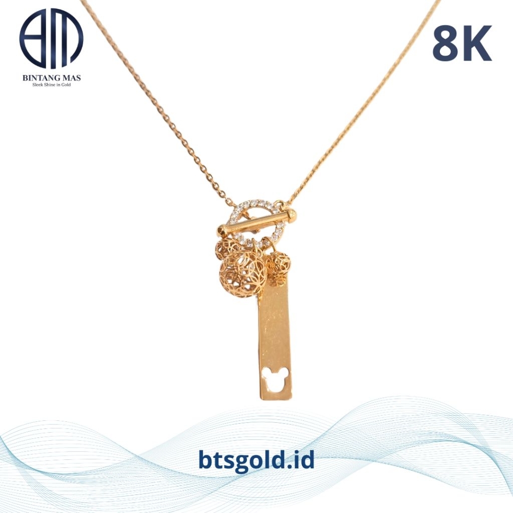 Kalung Emas Serut Variasi Mickey | 8K