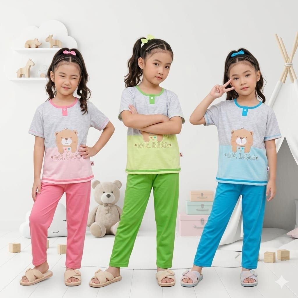 Babydoll Piyama Anak Perempuan AMRO SCPXL 5298 Celana Panjang
