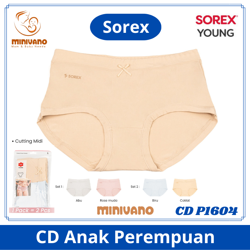 Sorex Young P1604 (Isi 2) - CD Remaja Perempuan - Celana Dalam Wanita Remaja Seamless Cutting Midi
