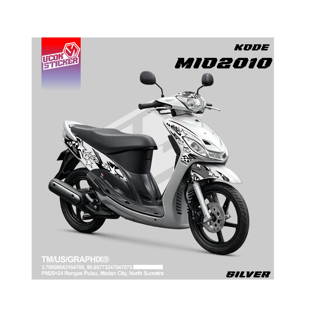 Sticker Striping Yamaha Mio Sporty Custom Full Body  Striping Mio Sporty Racing Style Sticker Body M