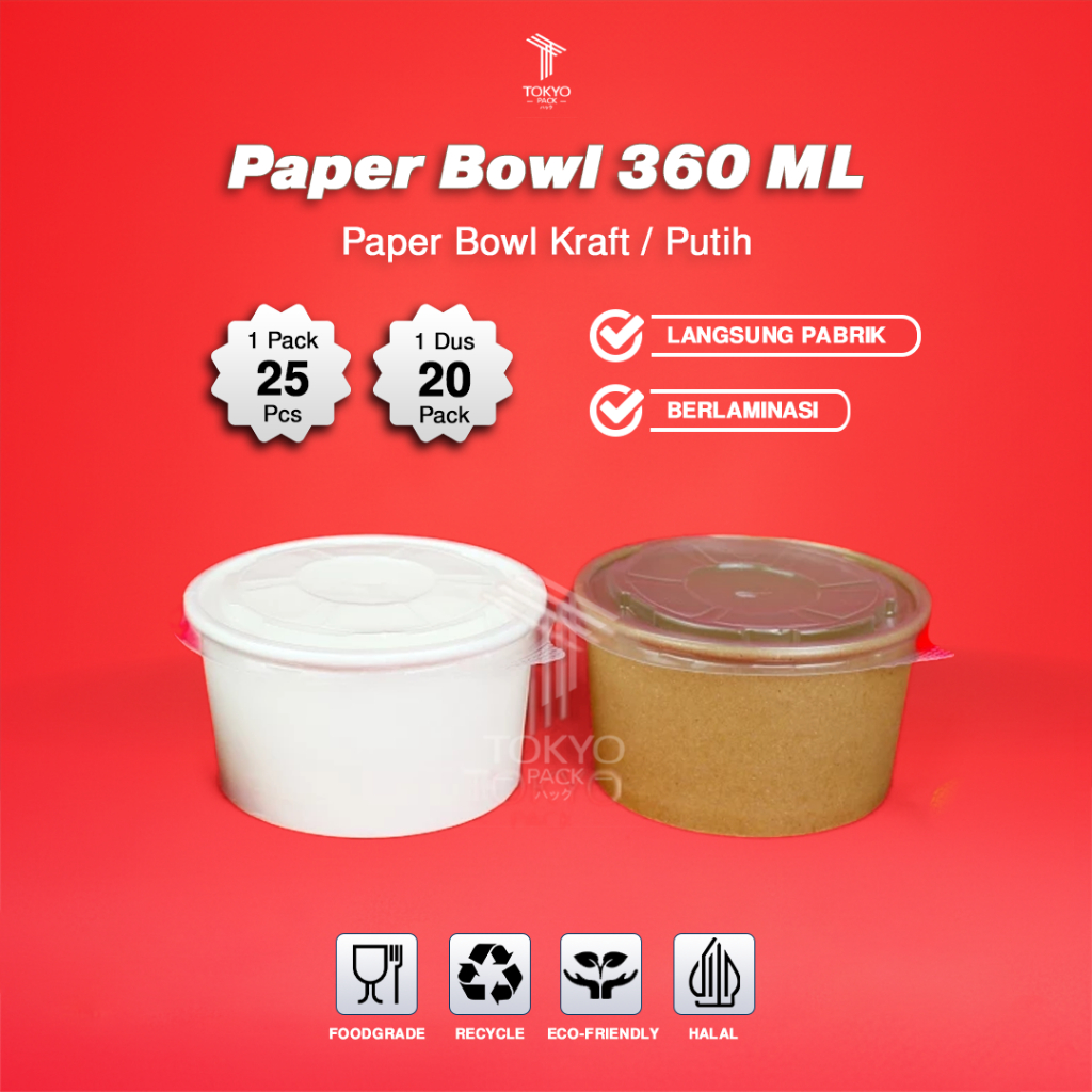 Paper Bowl 360 ml / Mangkok Kertas / Rice Bowl Paper 360 ml