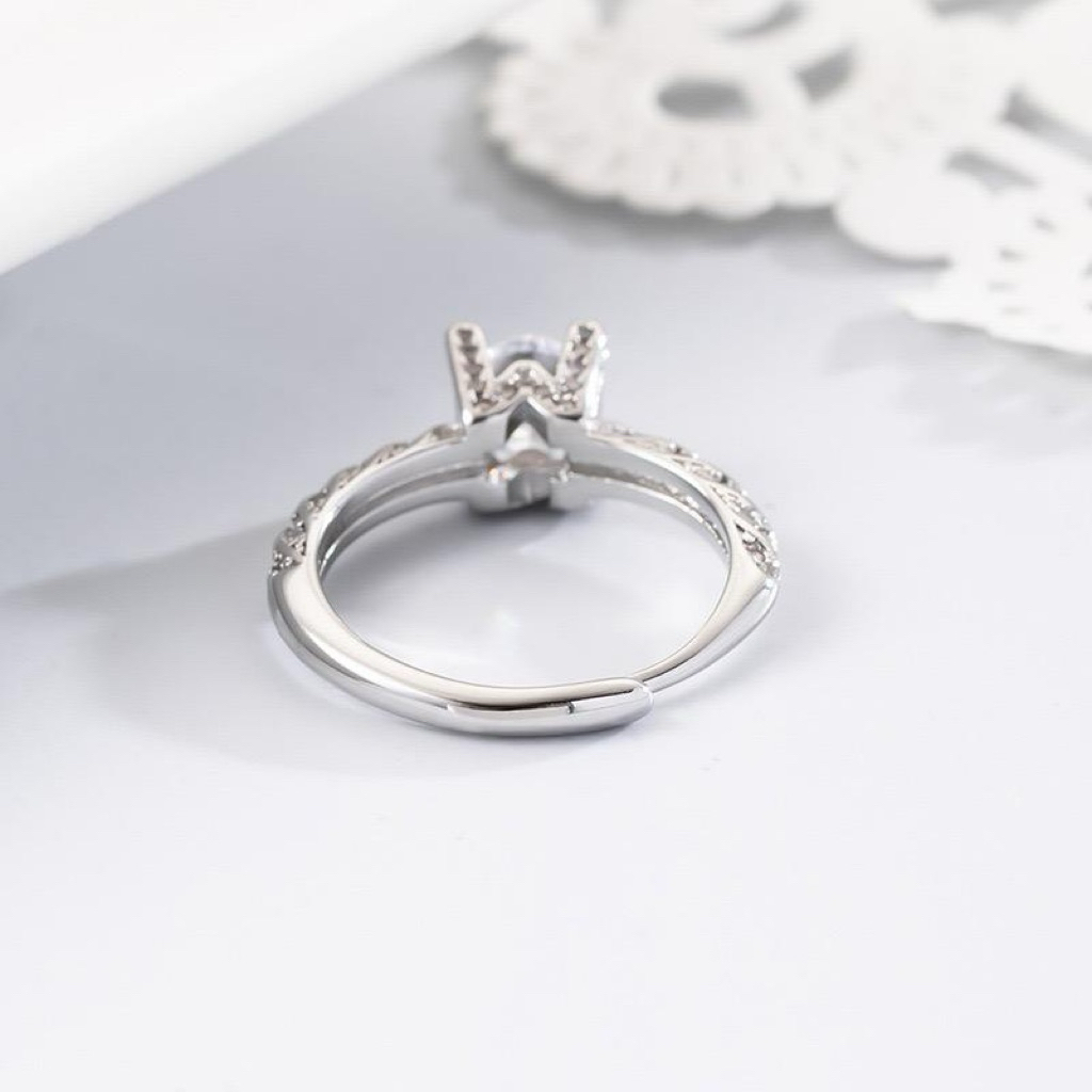 Cincin Elegant Cincin Wanita Cincin Berlian Satu Permata