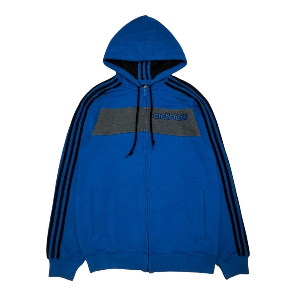 Zipper Hoodie ADIDAS Biru / Blue / Biru Elektrik / Birel Second Original