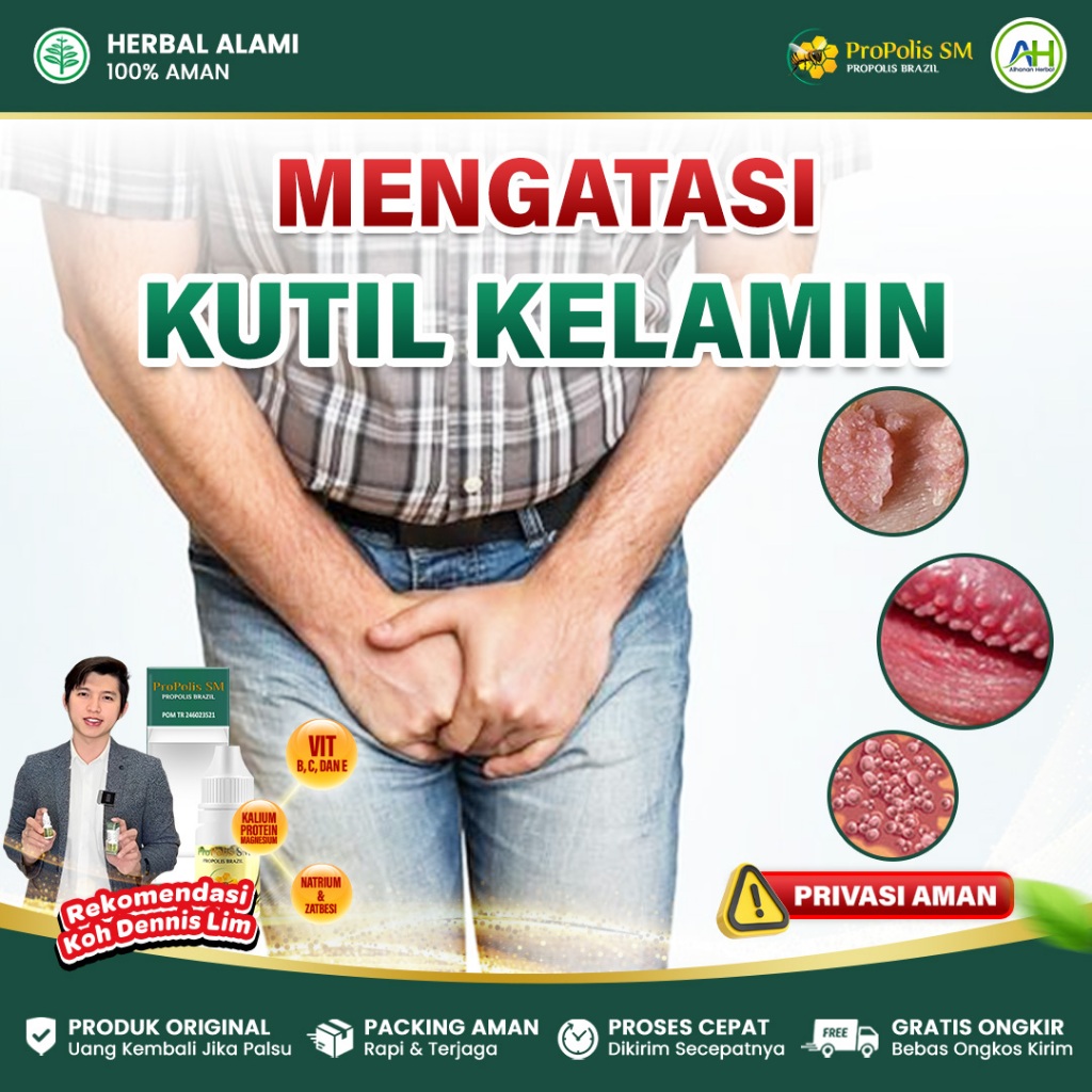 Obat Kutil Kelamin HPV Pria Wanita Sipilis Penghilang Perontok Kutil Gatal Kelamin - Propolis SM