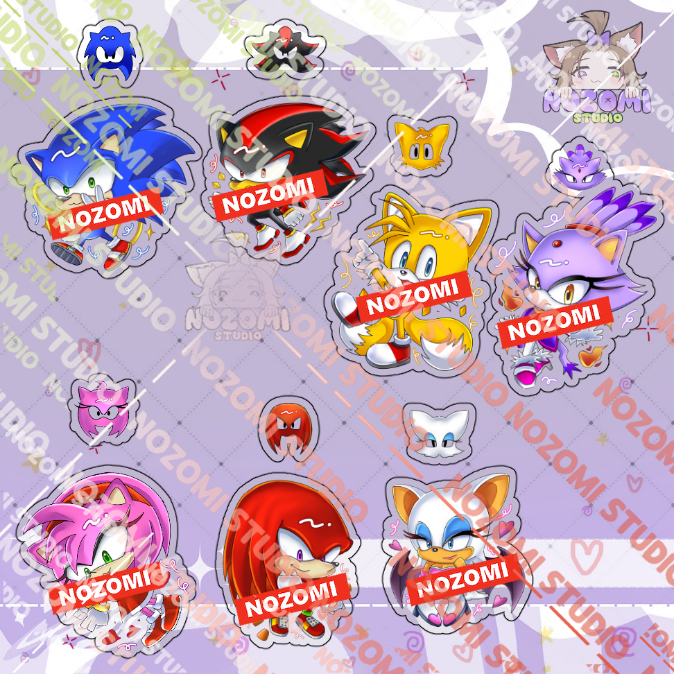 Keychain Akrilik / Gantungan Kunci SONIC THE HEDGEHOG Chibi Sonic / Shadow / Tails / Knuckles / Amy 