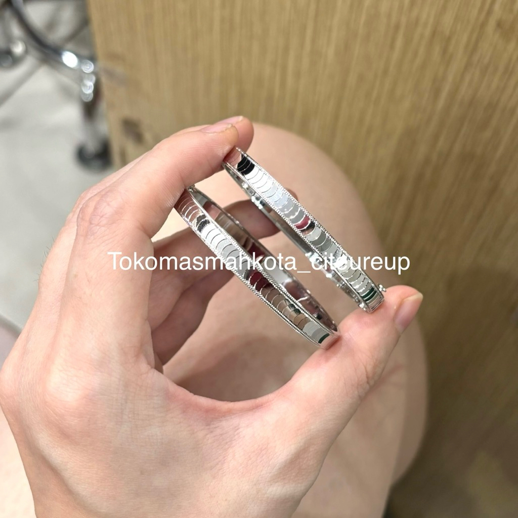 GELANG BANGLE KACA GELANG OVAL 8K UBS EMAS ASLI