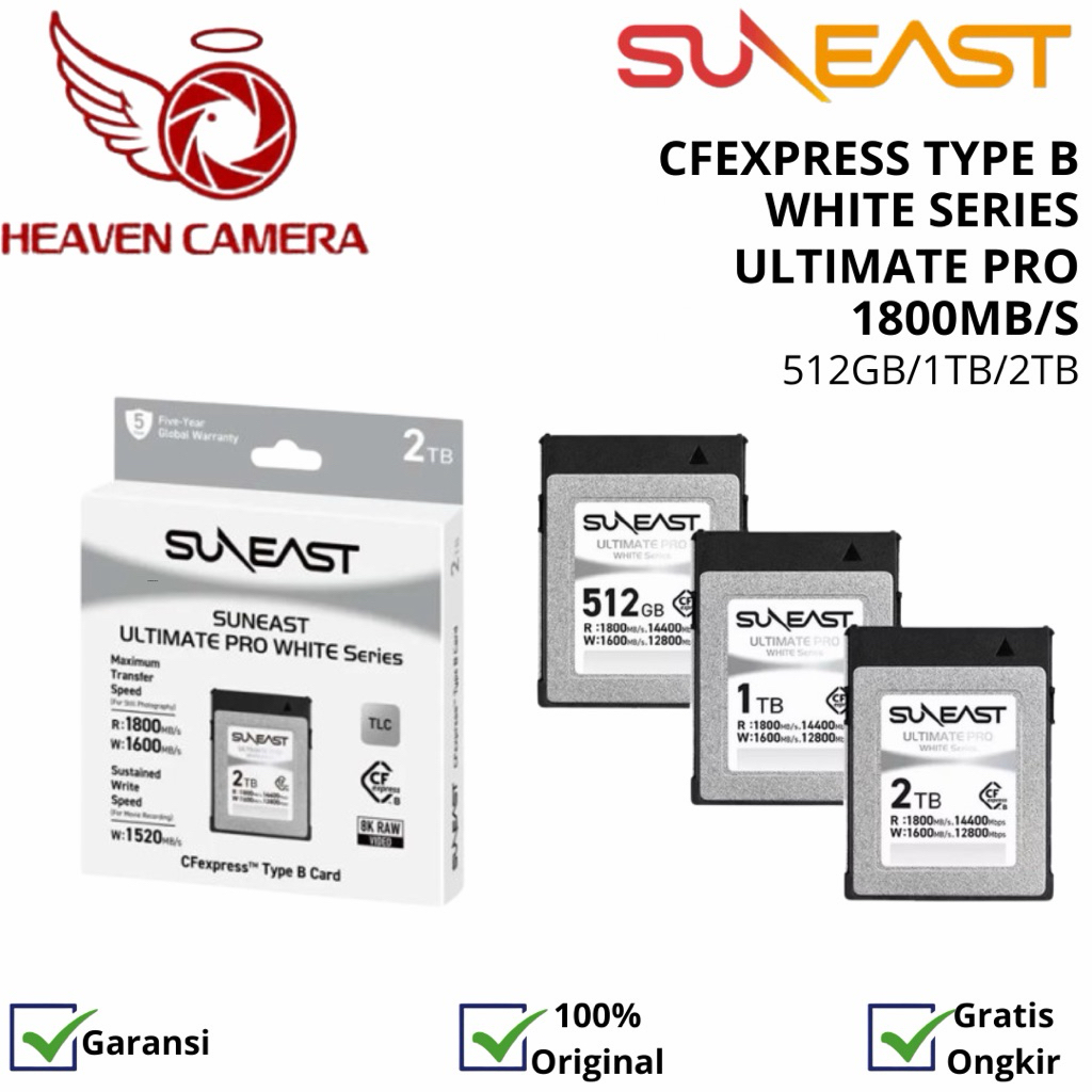 Suneast CFexpress 512GB-1TB-2TB Type B Card White Series Ultimate PRO