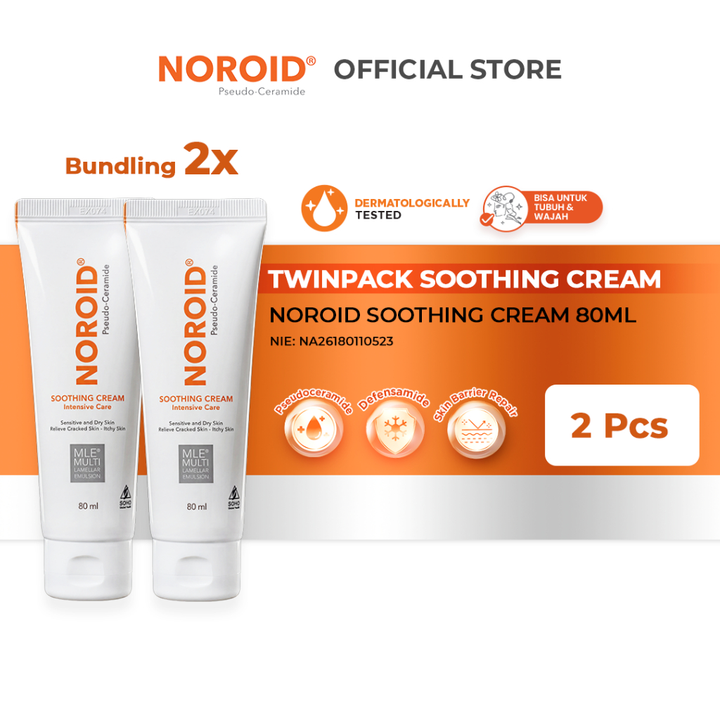 Noroid Soothing Cream Pelembab Kulit Kemerahan Ringan Pelembap Moisturizer Harian Untuk Kulit Sangat
