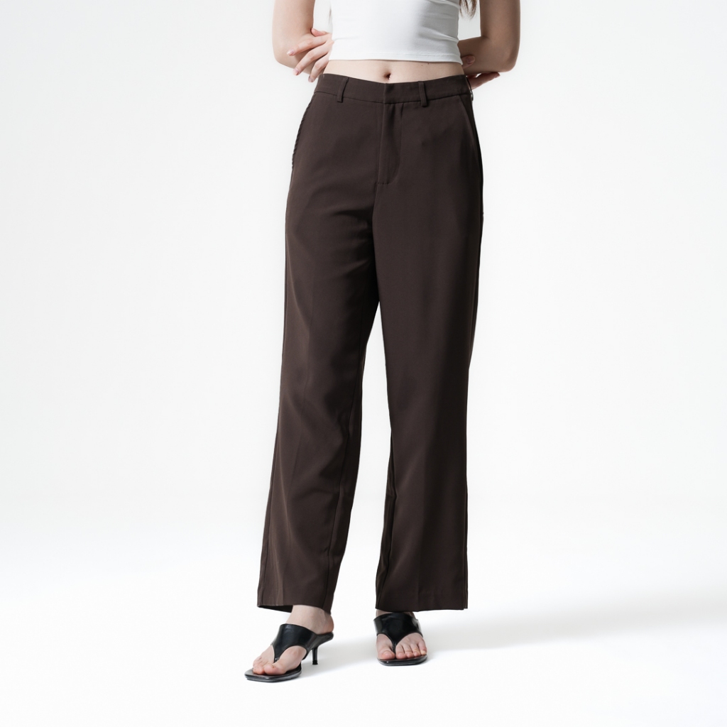 Mississippi High Waist Trousers Celana Wanita I31000346M Cokelat Tua
