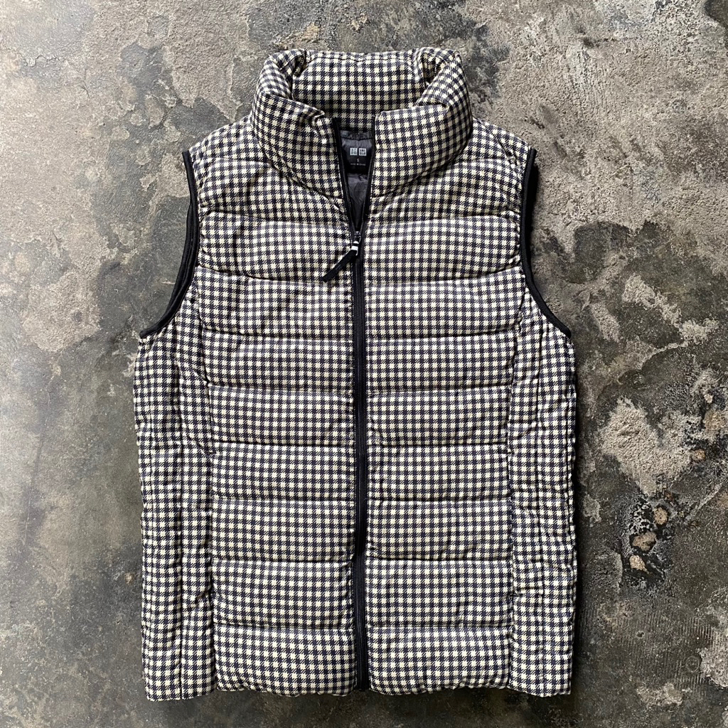 Uniqlo Houndstooth Down Puffer Vest scnd prlvd original