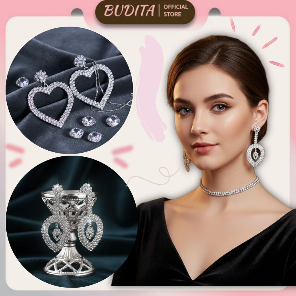 Anting Hijab | Aksesoris Hijab | Anting Wanita | Anting Hijab Jepit Klip | Anting Tusuk Panjang | BD