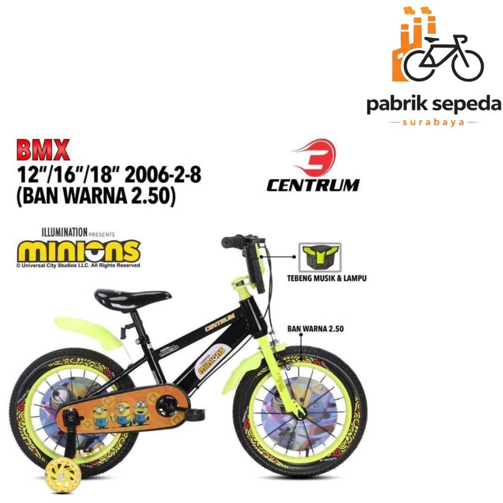 Sepeda Anak Laki BMX Centrum 2006 2 8 Ban Warna 2.50 12 16 18 Inch - NEW
